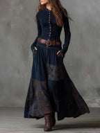 Vestido Largo Aterciopelado Noia
